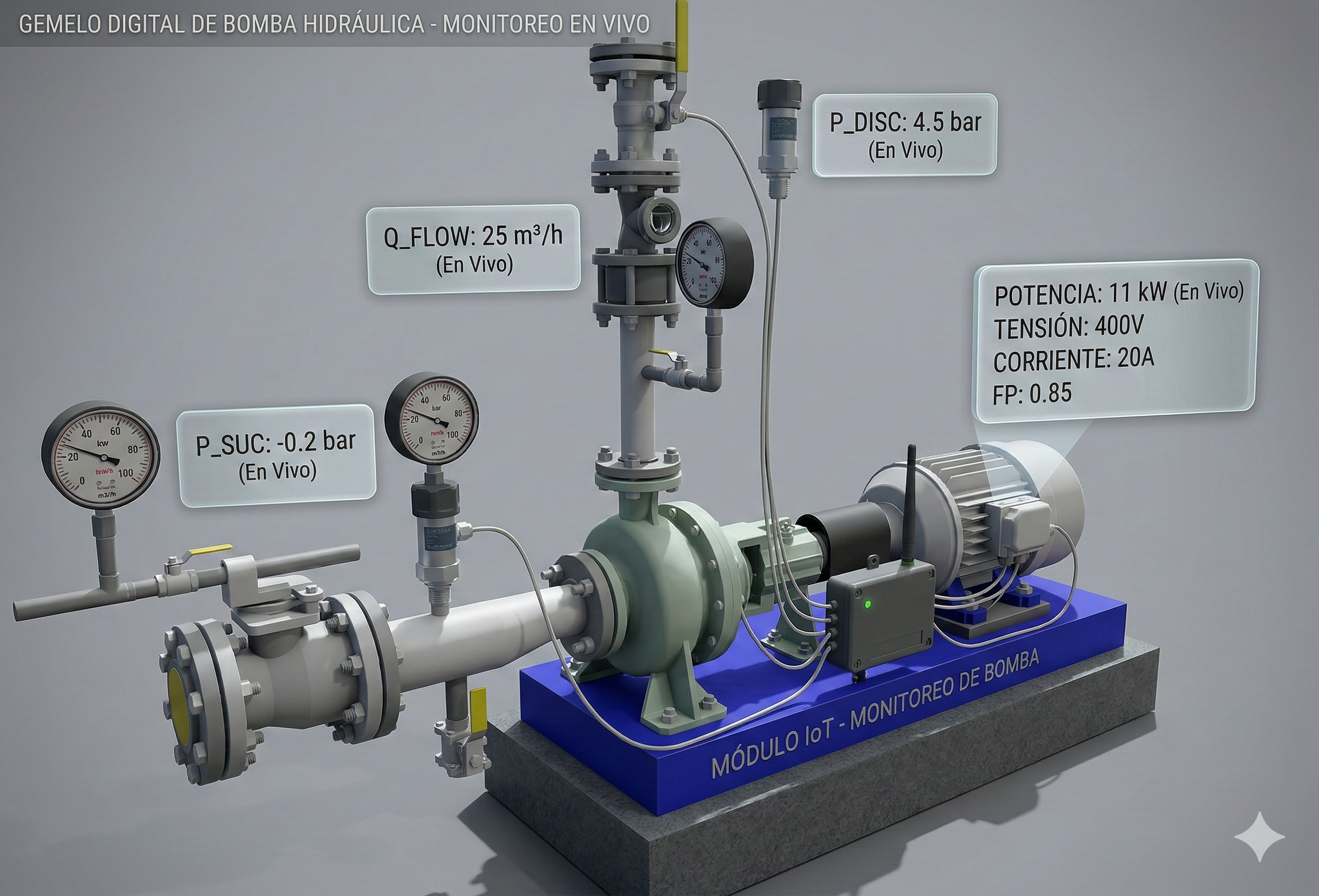 Gemelo digital de bomba hidráulica – TEIMETRICS ASSETS